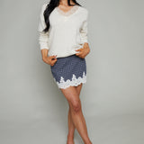 Keaton Plaid Lace Mini Skirt