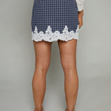 Keaton Plaid Lace Mini Skirt