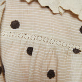 Kourt Polka Dot Embroidered Ruffle Top