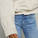 Joni Cropped Denim Chore Jacket - Soapstone