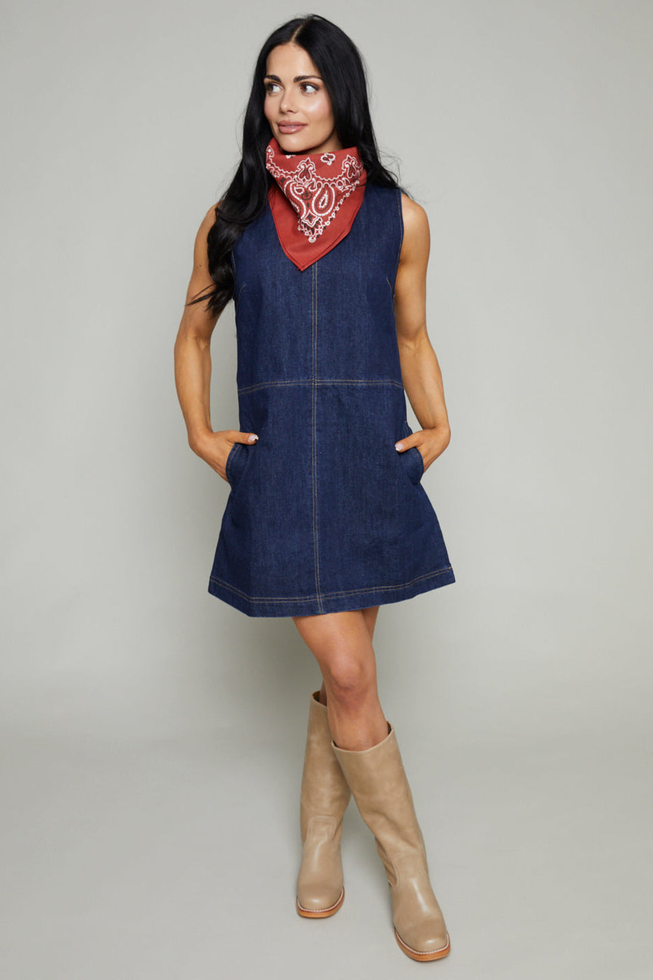 Kamari Denim Shift Mini Dress