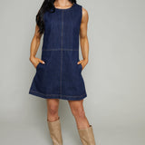 Kamari Denim Shift Mini Dress