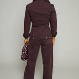 Cambria Cinched Peplum Denim Jacket