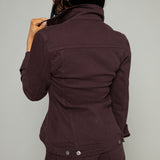 Cambria Cinched Peplum Denim Jacket