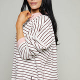 Tate Contrast Striped Pullover Sweater
