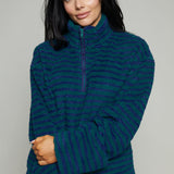 Marcy Half Zip Fleece Pullover - Navy/Green