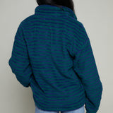 Marcy Half Zip Fleece Pullover - Navy/Green