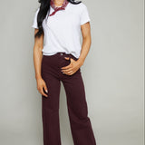 Lana High Rise Wide Leg Jeans - Claret