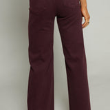 Lana High Rise Wide Leg Jeans - Claret