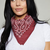 Classic Paisley Bandana - Burgundy