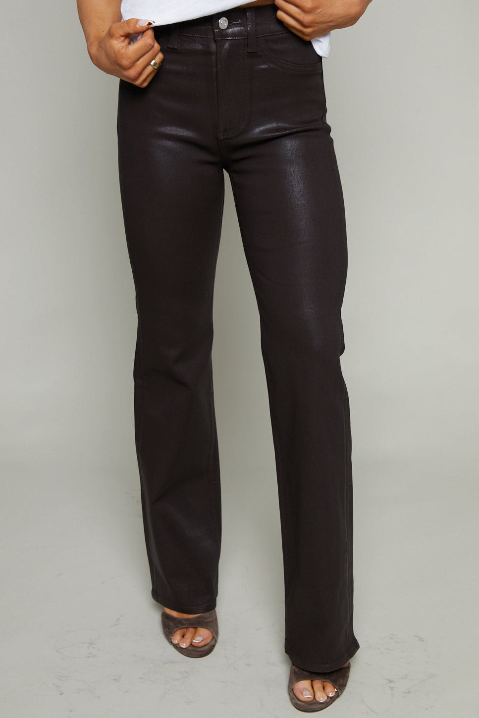 Henderson High Rise Slim Boot - Coated Mocha
