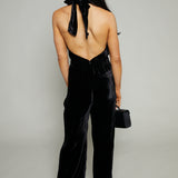 Lorena Halter Velvet Jumpsuit
