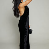 Lorena Halter Velvet Jumpsuit