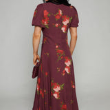 Vala Floral Puff Sleeve Midi Dress