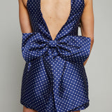 Evie Polka Dot Satin Mini Dress