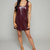 Monaco Croc Faux Leather Mini Dress