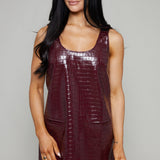 Monaco Croc Faux Leather Mini Dress