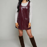 Monaco Croc Faux Leather Mini Dress
