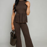Hope Houndstooth Knit Ankle Pants