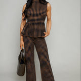 Hope Houndstooth Knit Ankle Pants