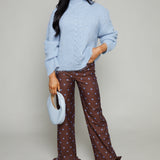 Tammy Cable Knit High Neck Sweater