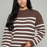 Bruna Striped Roll Neck Sweater