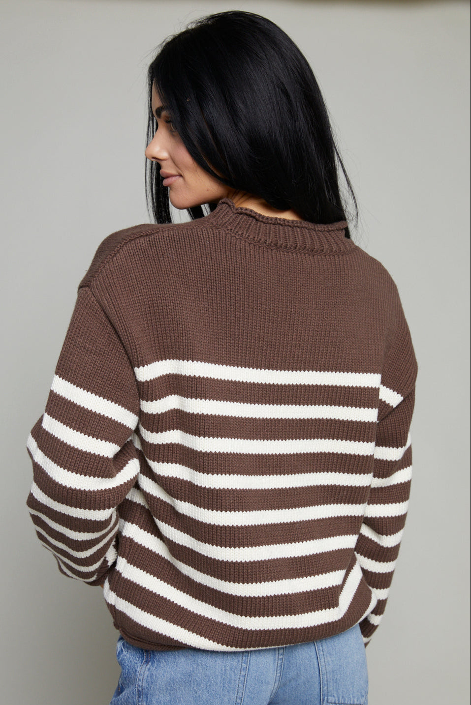 Bruna Striped Roll Neck Sweater