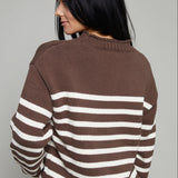 Bruna Striped Roll Neck Sweater