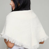 Jessie Fringed Triangle Scarf - Cream