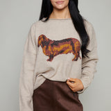 Roo Dachshund Rollneck Graphic Sweater