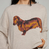 Roo Dachshund Rollneck Graphic Sweater