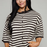 Hailey Striped Quarter Sleeve Sweater