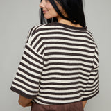Hailey Striped Quarter Sleeve Sweater