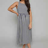 Tawyna Striped Knit Midi Dress