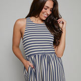 Tawyna Striped Knit Midi Dress