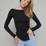 Bonnie Textured Asymmetrical Top