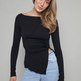 Bonnie Textured Asymmetrical Top