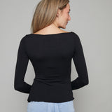 Bonnie Textured Asymmetrical Top