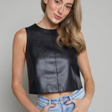 Astrid Vegan Leather Crop Top