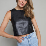 Astrid Vegan Leather Crop Top