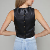 Astrid Vegan Leather Crop Top