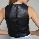 Astrid Vegan Leather Crop Top