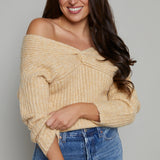 Rebecca Off The Shoulder Tie Front Sweater