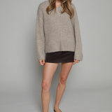 Valentina Chunky V Neck Sweater - Taupe