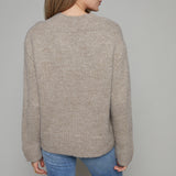 Valentina Chunky V Neck Sweater - Taupe