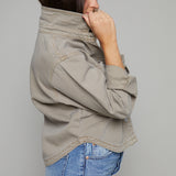 Mischa Cropped Denim Jacket - Pebble Moon