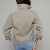 Mischa Cropped Denim Jacket - Pebble Moon