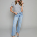 Kirby Bowed Straight Leg Studded Jeans - Aries