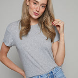 Lindsey Slub Tee - Heather Grey