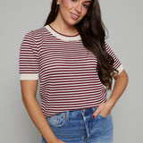 Tabby Striped Open Knit Sweater